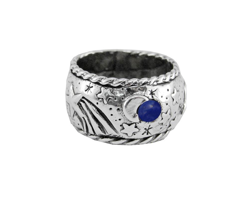 Sterling Silver Memories of a Starry Night Ring With Lapis Lazuli Size 10